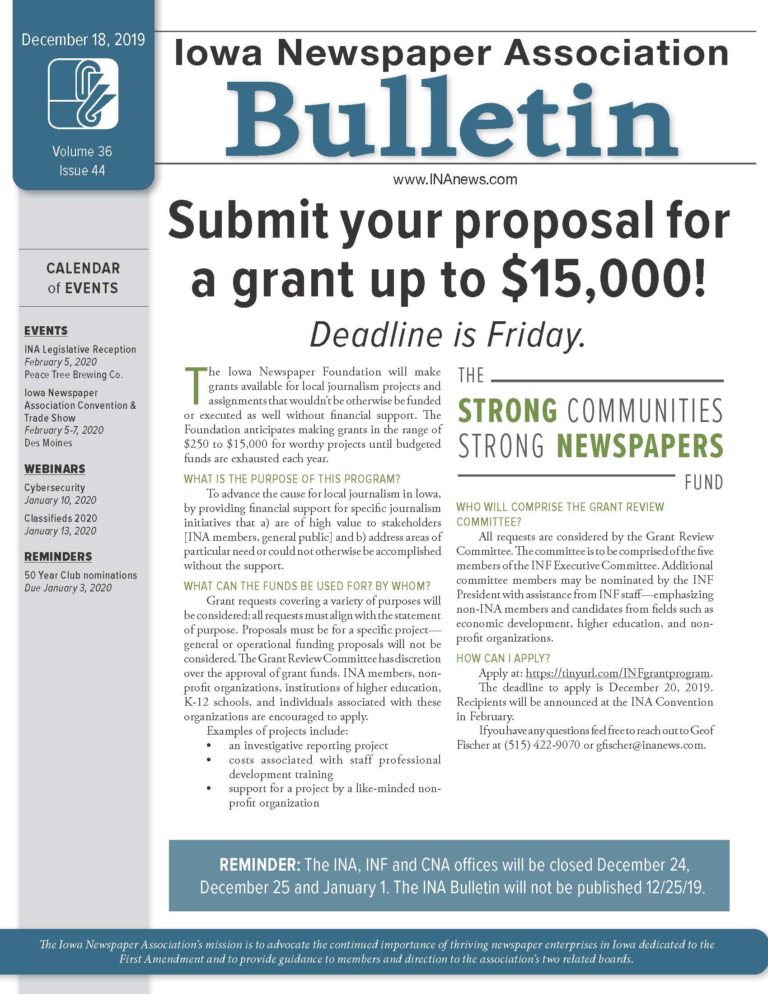 Bulletin Iowa Newspaper Association