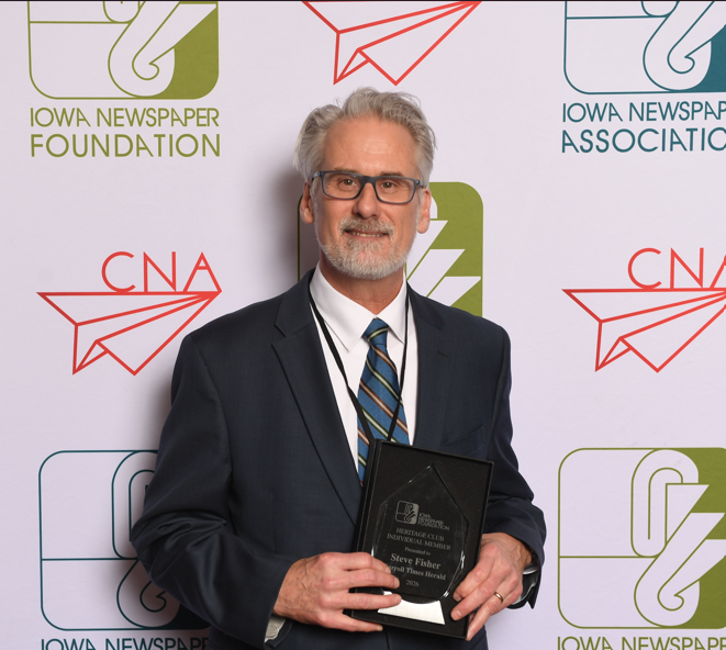 Steve Fisher Recognized with Iowa Newspaper Foundation Heritage Club